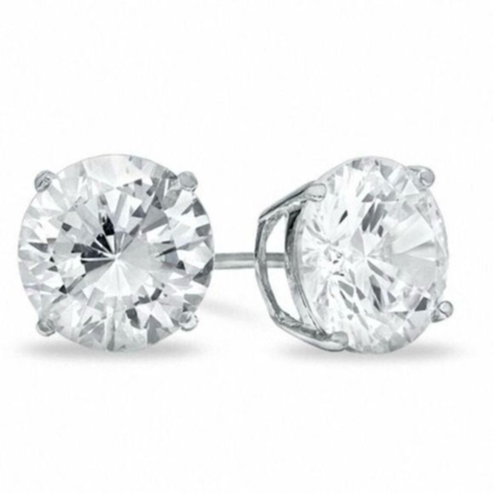Brand New Renaissance Collection 18k White Gold Filled CZ Stud Earrings